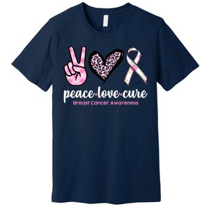 Peace Love Cure Breast Cancer Awareness Fashion Patterns Premium T-Shirt