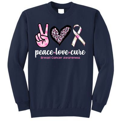 Peace Love Cure Breast Cancer Awareness Fashion Patterns Tall Sweatshirt