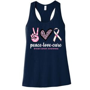 Peace Love Cure Breast Cancer Awareness Fashion Patterns Women's Racerback Tank