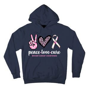 Peace Love Cure Breast Cancer Awareness Fashion Patterns Tall Hoodie