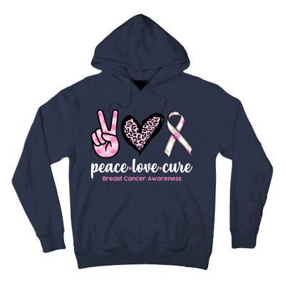 Peace Love Cure Breast Cancer Awareness Fashion Patterns Tall Hoodie