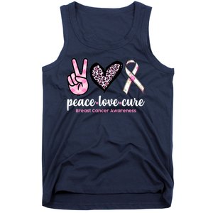 Peace Love Cure Breast Cancer Awareness Fashion Patterns Tank Top