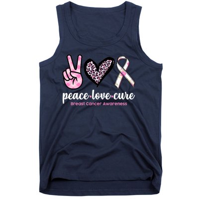 Peace Love Cure Breast Cancer Awareness Fashion Patterns Tank Top