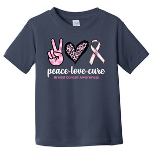 Peace Love Cure Breast Cancer Awareness Fashion Patterns Toddler T-Shirt