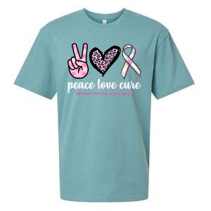 Peace Love Cure Breast Cancer Awareness Fashion Patterns Sueded Cloud Jersey T-Shirt