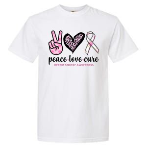 Peace Love Cure Breast Cancer Awareness Fashion Patterns Garment-Dyed Heavyweight T-Shirt