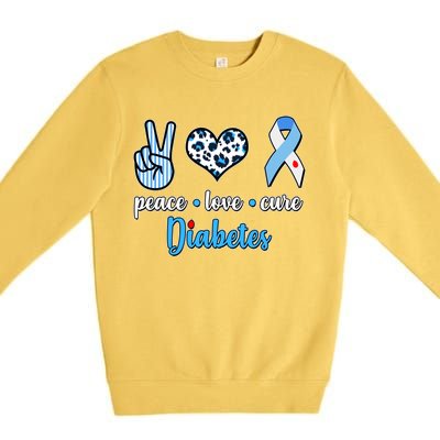 Peace Love Cure Diabetes Premium Crewneck Sweatshirt