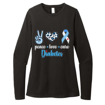 Peace Love Cure Diabetes Womens CVC Long Sleeve Shirt