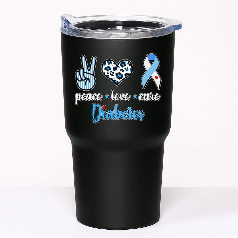 Peace Love Cure Diabetes Tumbler