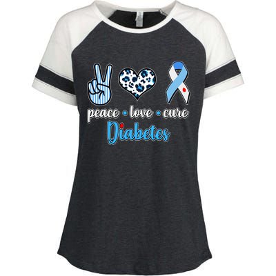 Peace Love Cure Diabetes Enza Ladies Jersey Colorblock Tee