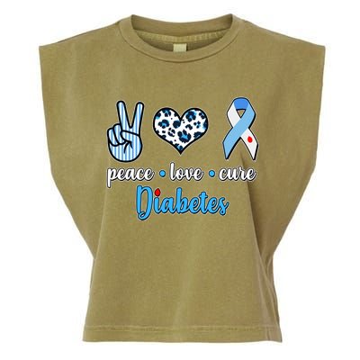 Peace Love Cure Diabetes Garment-Dyed Women's Muscle Tee