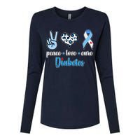 Peace Love Cure Diabetes Womens Cotton Relaxed Long Sleeve T-Shirt