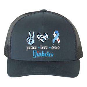 Peace Love Cure Diabetes Yupoong Adult 5-Panel Trucker Hat