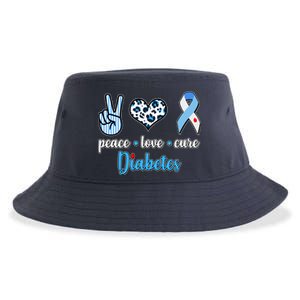 Peace Love Cure Diabetes Sustainable Bucket Hat