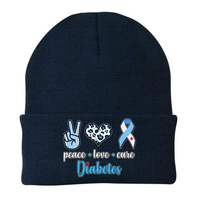 Peace Love Cure Diabetes Knit Cap Winter Beanie