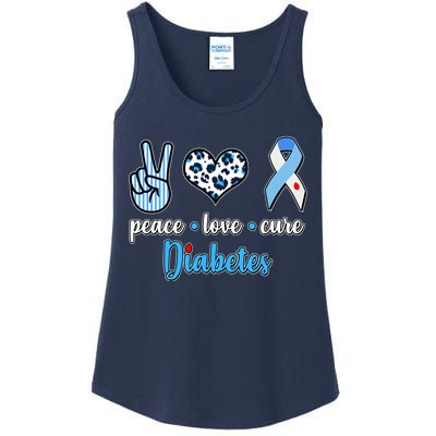 Peace Love Cure Diabetes Ladies Essential Tank