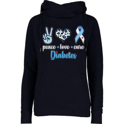 Peace Love Cure Diabetes Womens Funnel Neck Pullover Hood