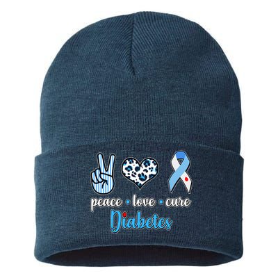 Peace Love Cure Diabetes Sustainable Knit Beanie