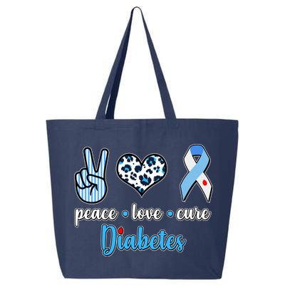 Peace Love Cure Diabetes 25L Jumbo Tote