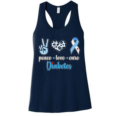 Peace Love Cure Diabetes Women's Racerback Tank