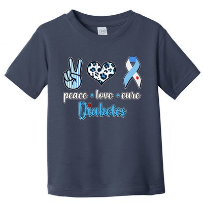 Peace Love Cure Diabetes Toddler T-Shirt