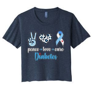 Peace Love Cure Diabetes Women's Crop Top Tee