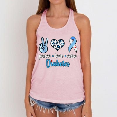 Peace Love Cure Diabetes Women's Knotted Racerback Tank