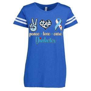 Peace Love Cure Diabetes Enza Ladies Jersey Football T-Shirt