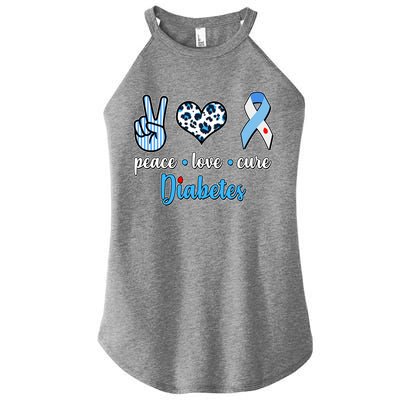 Peace Love Cure Diabetes Women's Perfect Tri Rocker Tank