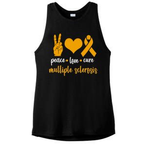 Peace Love Cure Multiple Sclerosis Ladies PosiCharge Tri-Blend Wicking Tank