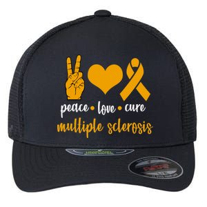 Peace Love Cure Multiple Sclerosis Flexfit Unipanel Trucker Cap