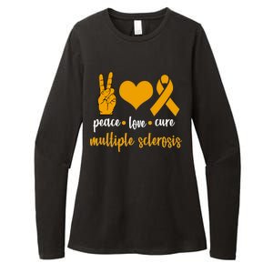 Peace Love Cure Multiple Sclerosis Womens CVC Long Sleeve Shirt