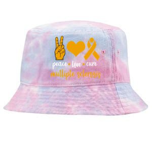 Peace Love Cure Multiple Sclerosis Tie-Dyed Bucket Hat