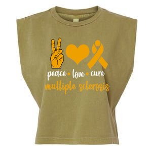 Peace Love Cure Multiple Sclerosis Garment-Dyed Women's Muscle Tee