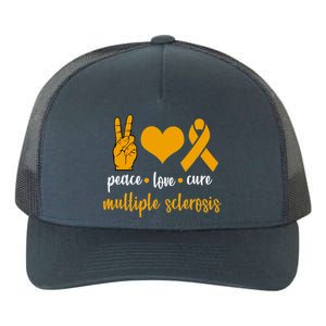 Peace Love Cure Multiple Sclerosis Yupoong Adult 5-Panel Trucker Hat