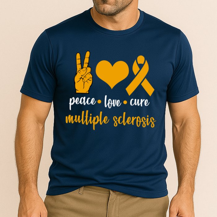 Peace Love Cure Multiple Sclerosis Cooling Performance Crew T-Shirt