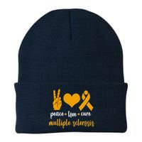 Peace Love Cure Multiple Sclerosis Knit Cap Winter Beanie