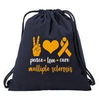 Peace Love Cure Multiple Sclerosis Drawstring Bag
