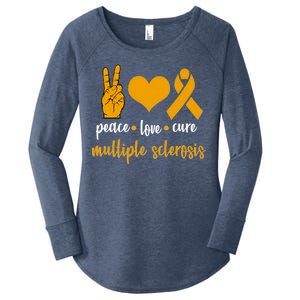 Peace Love Cure Multiple Sclerosis Women's Perfect Tri Tunic Long Sleeve Shirt