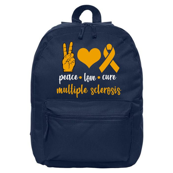 Peace Love Cure Multiple Sclerosis 16 in Basic Backpack