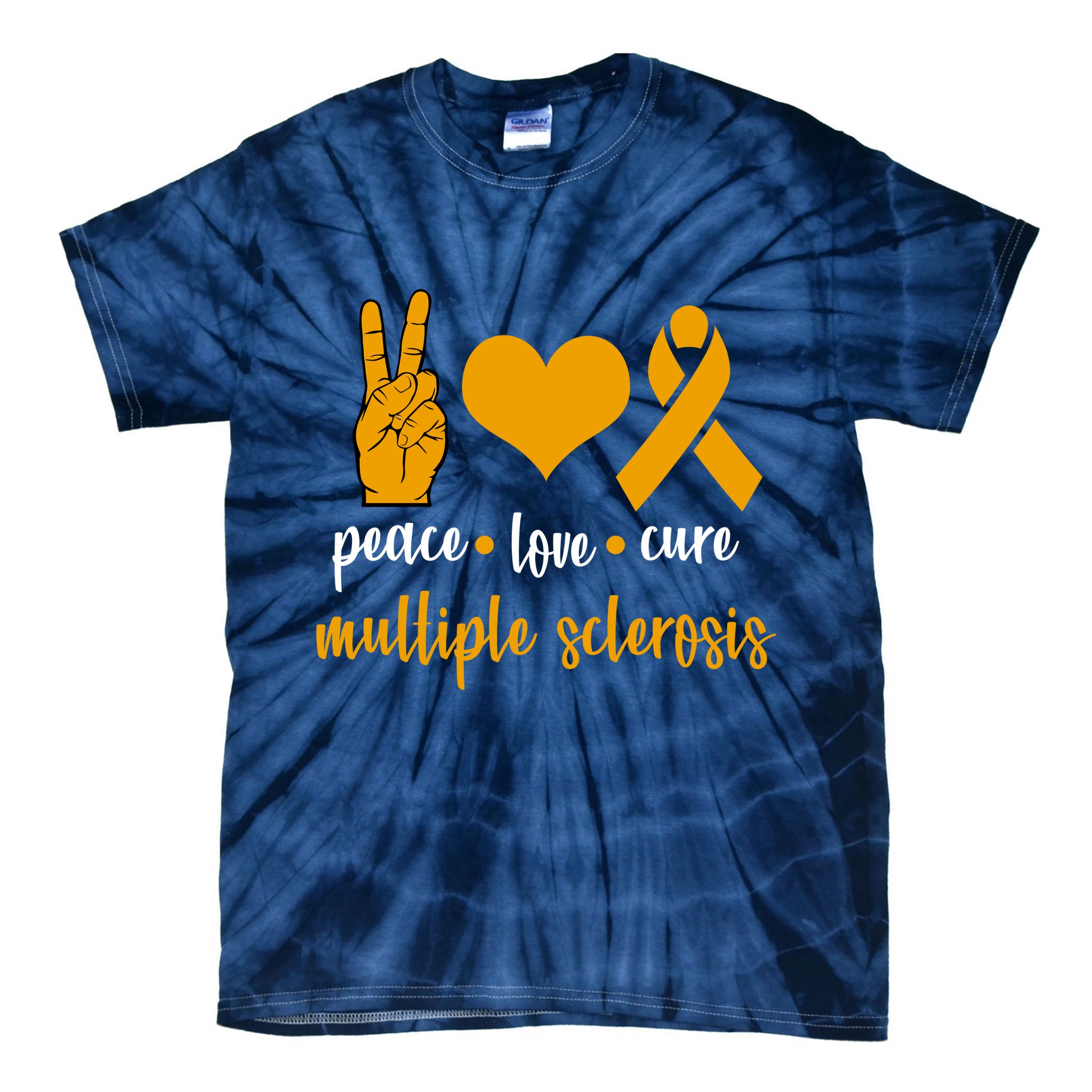 Peace Love Cure Multiple Sclerosis Tie-Dye T-Shirt