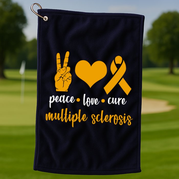 Peace Love Cure Multiple Sclerosis Golf Towel