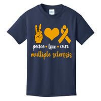 Peace Love Cure Multiple Sclerosis Kids T-Shirt