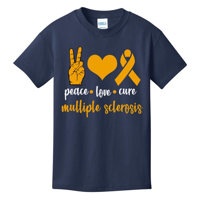 Peace Love Cure Multiple Sclerosis Kids T-Shirt