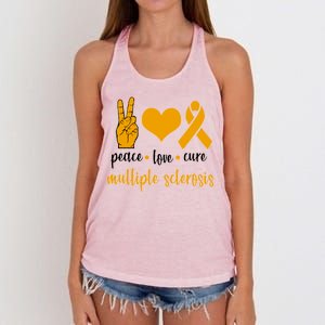 Peace Love Cure Multiple Sclerosis Women's Knotted Racerback Tank