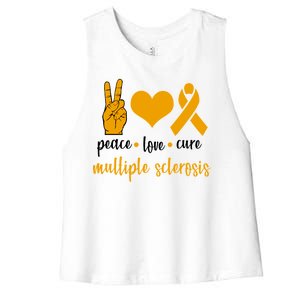 Peace Love Cure Multiple Sclerosis Women's Racerback Cropped Tank