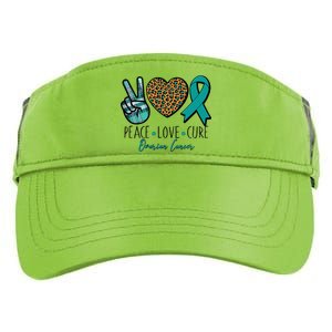 Peace Love Cure Ovarian Cancer Awareness Adult Drive Performance Visor