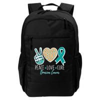 Peace Love Cure Ovarian Cancer Awareness Backpack