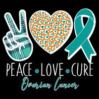 Peace Love Cure Ovarian Cancer Awareness Backpack