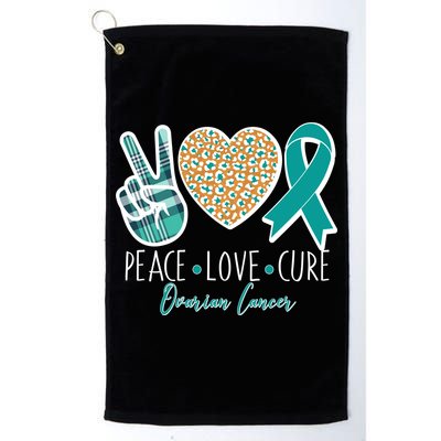 Peace Love Cure Ovarian Cancer Awareness Golf Towel